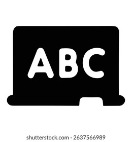 Chalkboard icon with ABC letters representing basic literacy learning