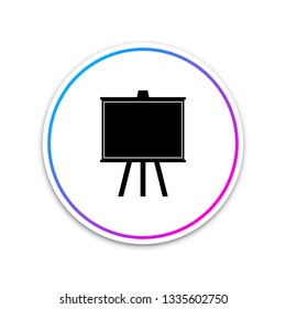 Chalkboard icon isolated on white background. School Blackboard sign. Circle white button. Vector Illustration