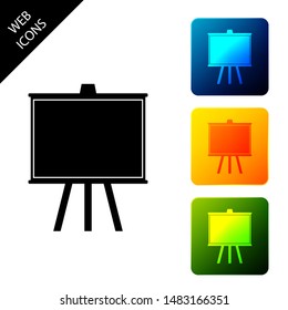 Chalkboard icon isolated on white background. School Blackboard sign. Set icons colorful square buttons. Vector Illustration