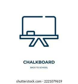 Chalkboard icon. Linear vector illustration from back to school collection. Outline chalkboard icon vector. Thin line symbol for use on web and mobile apps, logo, print media.