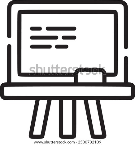 Chalkboard icon, representing education or teaching. Chalkboard icon representing education, teaching, and classroom activities. EPS
