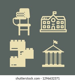 chalkboard icon set with constructor, school and school desk and books vector illustration