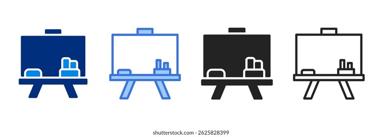 Chalkboard Icon Set Multiple Style Vector Illustration