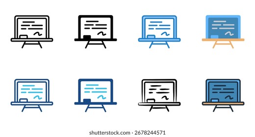 Ícone de quadro-negro definir coleção de vários estilos 

