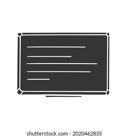 Chalkboard Icon Silhouette Illustration. School Board Vector Graphic Pictogram Symbol Clip Art. Doodle Sketch Black Sign.