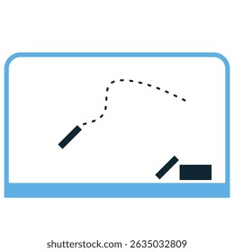 Chalkboard icon vector for teaching scenes, blackboard writing, or classroom illustrations. Ideal for school designs, tutorials, and education presentation graphics.