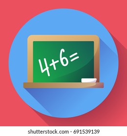 Chalkboard Icon. Welcome back to school theme flat icon.