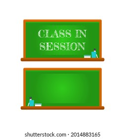 chalkboard illustration with the words "class in session"