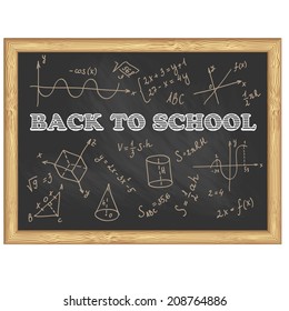  chalkboard isolated on white background. Set icons - Back to school