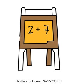chalkboard kid bedroom line icon vector. chalkboard kid bedroom sign. isolated symbol illustration