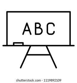 Chalkboard line icon isolated on white background. School Blackboard sign. Flat design. Vector Illustration