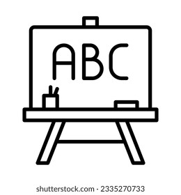chalkboard line icon,  whiteboard outline vector sign, linear style pictogram isolated on white. Study symbol, logo illustration. Editable stroke