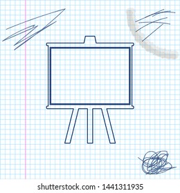 Chalkboard line sketch icon isolated on white background. School Blackboard sign. Vector Illustration