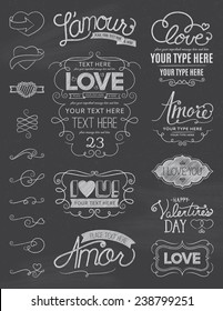 Chalkboard Love Design Elements