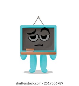chalkboard mascot tired expressing boredom