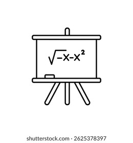 Chalkboard com Equação Matemática Ícone Limpo de Ensino em Sala de Aula