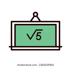 chalkboard with math exercise icon isolated