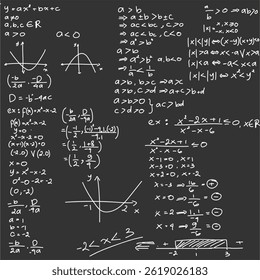Eine Tafel mit mathematischen Graphen