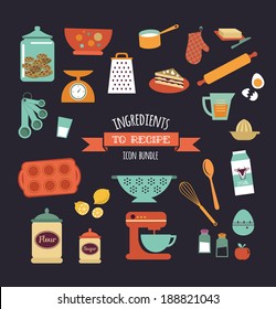 Chalkboard meal recipe template vector design with food icons and elements