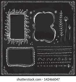 Chalkboard Menu Frame Handdrawn Chalk Elements Border Scroll Board Line Vector Collection Of Chalkboard Style Doodles Chalkboard Menu Frame Handdrawn Chalk Elements Border Scroll Board Line Classic Wh