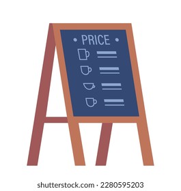 Chalkboard Menu For Street Cafe, Displaying A Range Of Tasty Dishes And Drinks. Advertising Of Food And Beverages