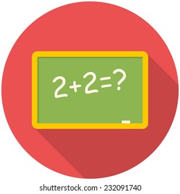 Chalkboard, modern flat icon with long shadow