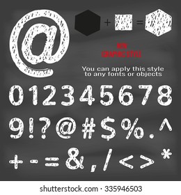 Chalkboard numbers, vector. EPS 10. Graphic style.