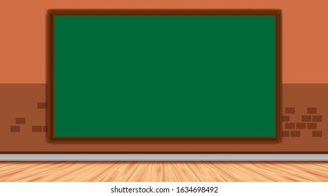 Chalkboard on the brick wall illustration