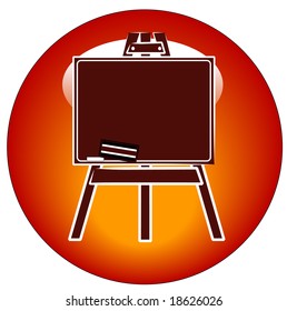 chalkboard on an easel icon or button