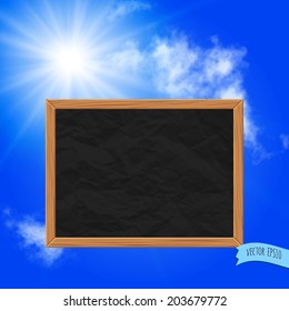 Chalkboard over shiny summer background