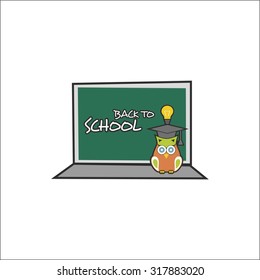 Chalkboard with owl
