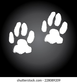 chalkboard paws animal. vector illustration