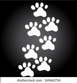 chalkboard paws design. vector illustration