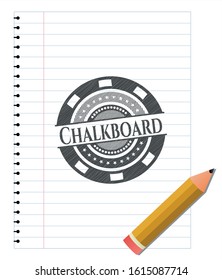 Chalkboard pencil draw. Vector Illustration. Detailed.