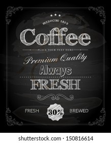 Chalkboard Poster Lettering Coffee, typographic design