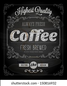 Chalkboard Poster Lettering Coffee, typographic design