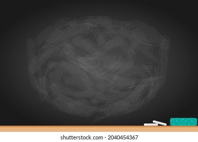 Chalkboard, realistisches Schulbrett. Vektorgrafik, Cartoon-Illustration. Vektorgrafik.