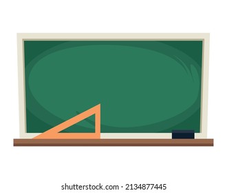 chalkboard and rule school icon