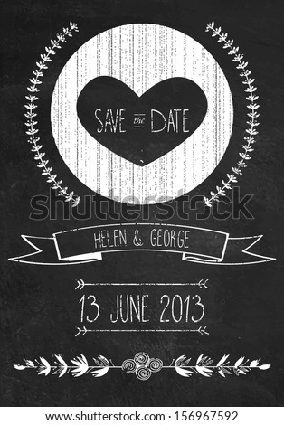 chalkboard save date wedding