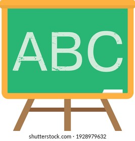 chalkboard school with alphabet flat style icon vector illustration design