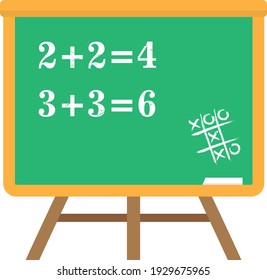 chalkboard school with alphabet flat style icon vector illustration design