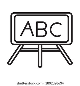 chalkboard school with alphabet line style icon vector illustration design
