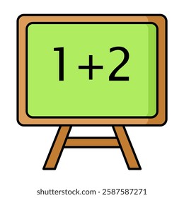 chalkboard in school classroom realistic vector illustration. Green mockup board