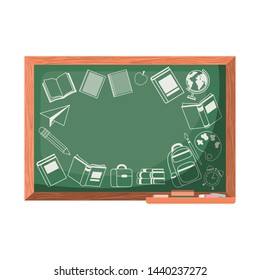 chalkboard school isolated icon vector illustration