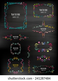 chalkboard set of calligraphic design elements