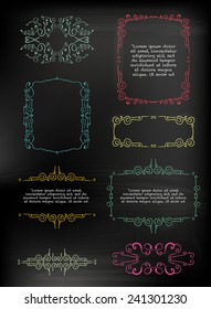 chalkboard set of calligraphic design elements
