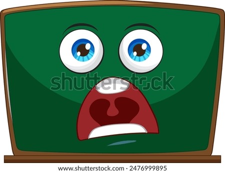 A chalkboard with a shocked expression