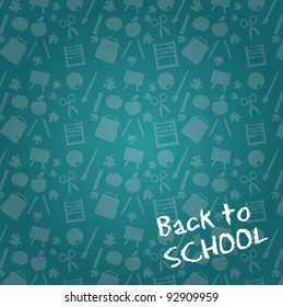 chalkboard with silhouette ,back to school background. vector illustration