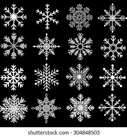 Chalkboard Snowflakes Silhouette