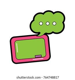chalkboard and speech bubble school supplies icon image 